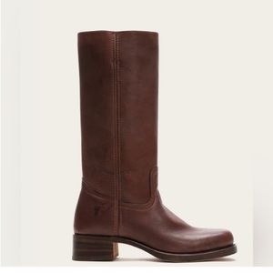 Frye Dark Brown Leather Heeled Boots